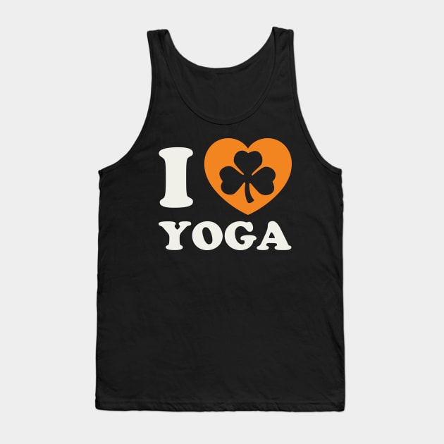 St Patricks Day Yoga Irish Yoga Teacher Shamrock Heart Tank Top by PodDesignShop
